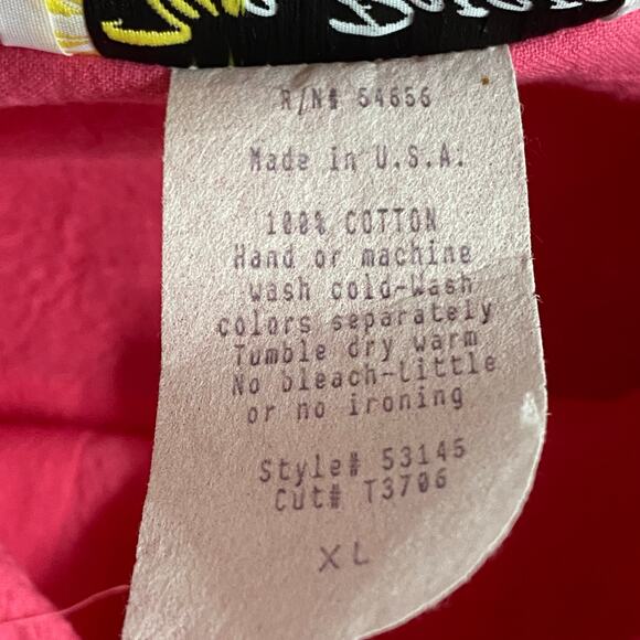 Vtg 80s 90s Two Potato Button Down Tie Back Short Sleeve Maxi Dress XL Pink NOS - Picture 16 of 16